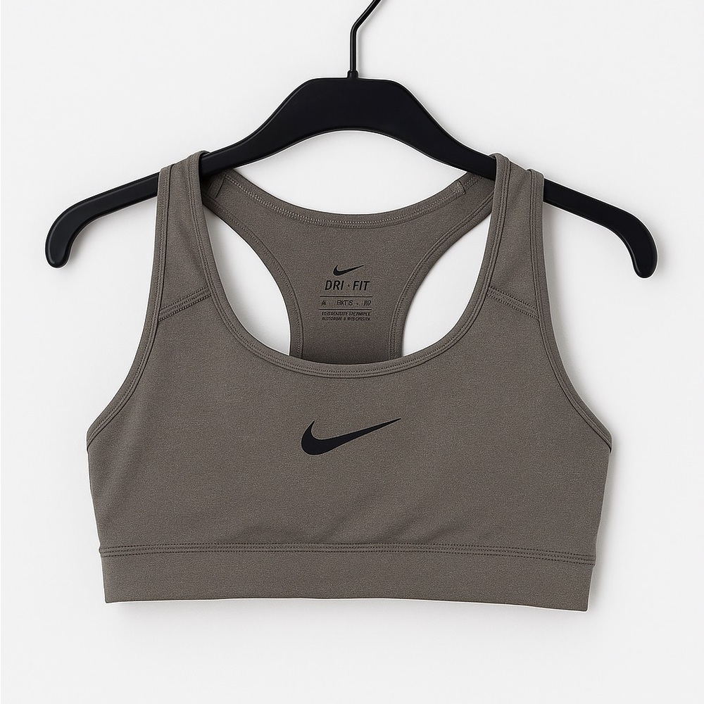 Nike Gray Sports Bra with Moisture-Wicking Fabric